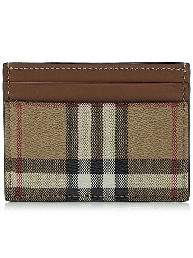 Check Print Leather Card Holder Beige - BURBERRY - BALAAN 2