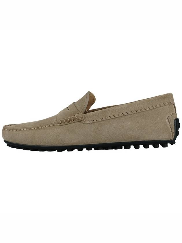 Men's City Gomino Suede Driving Shoes Beige - TOD'S - BALAAN 4