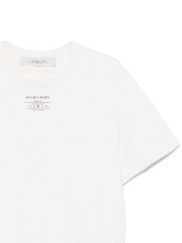 Deluxe Brand Logo Print Crew Neck Short Sleeve T-Shirt White - GOLDEN GOOSE - BALAAN 3