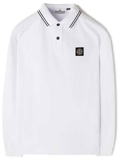 Logo Patch Polo Shirt White - STONE ISLAND - BALAAN 2