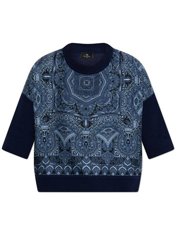 Etro Top With Decorative Pattern, Women's, Navy Blue - ETRO - BALAAN 1