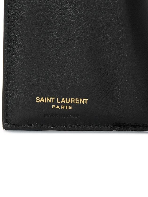 Monogram Quilted Mini Half Wallet Black - SAINT LAURENT - BALAAN 9