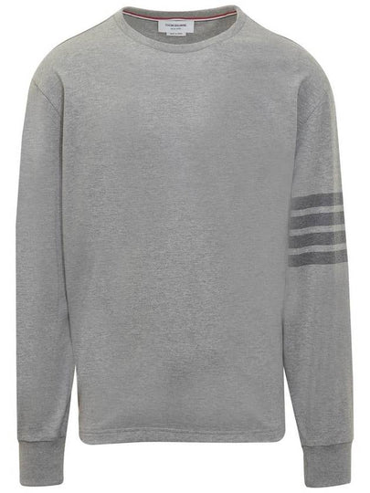 4 Bar Armband Tonal Long Sleeve T-Shirt Grey - THOM BROWNE - BALAAN 2