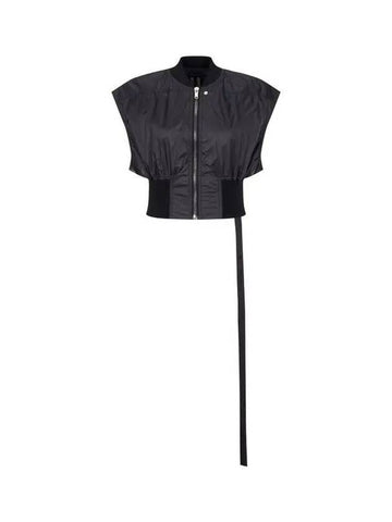 WOMEN DRKSHDW Nylon Cropped Bomber Vest Black - RICK OWENS - BALAAN 1