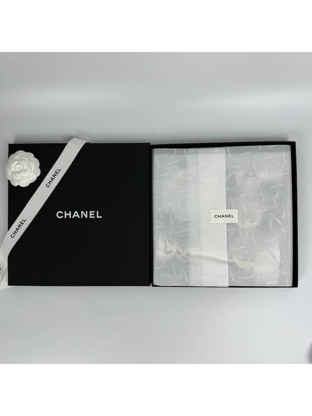 Camellia Silk Scarf Black A39577 - CHANEL - BALAAN 8