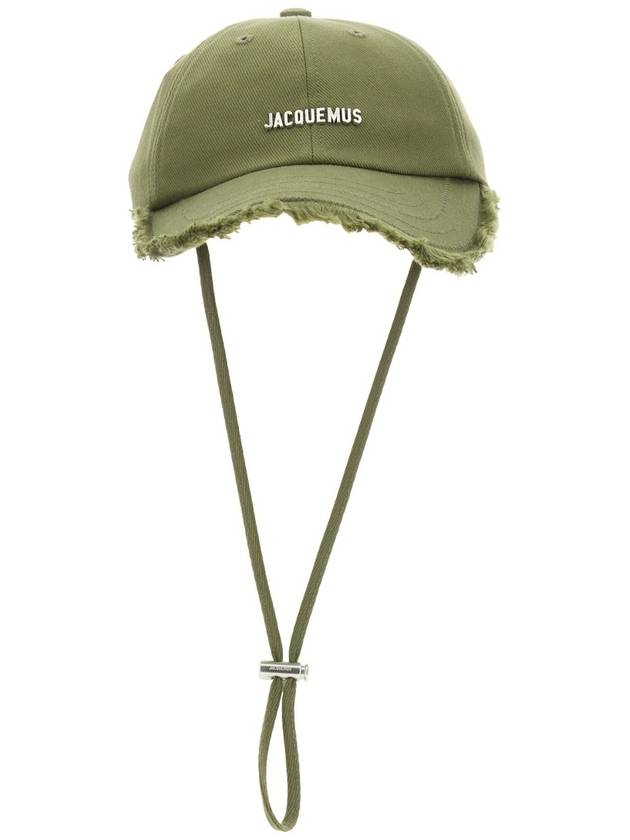 La Casquette Artichaut Fringe Metal Logo Ball Cap Khaki - JACQUEMUS - BALAAN 3