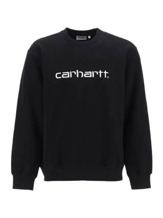 Men s WIP Logo Embroidered Sweatshirt Black I030546 0D2XX - CARHARTT - BALAAN 2