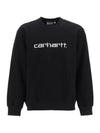 Men s WIP Logo Embroidered Sweatshirt Black I030546 0D2XX - CARHARTT - BALAAN 3