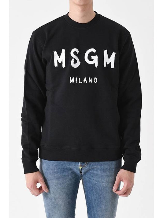 Milano Brushed Logo Sweatshirt Black - MSGM - BALAAN 2