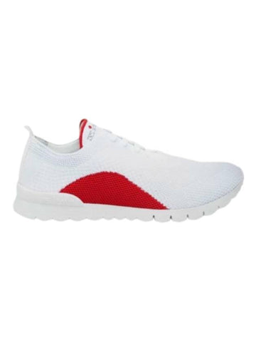 Fit Knit Low Top Sneakers White Red - KITON - BALAAN 1