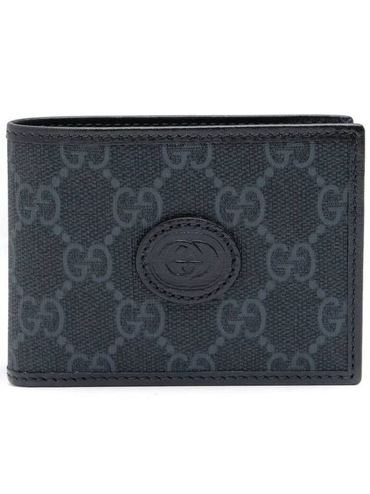 Interlocking GG Mini Half Wallet Black - GUCCI - BALAAN 2