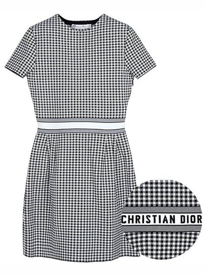 Check'n'Dior Knit Short Dress - DIOR - BALAAN 2