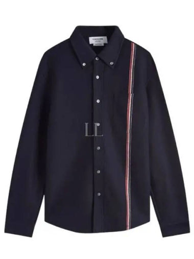 Knitted Cotton Shirt Jacket MJT497A J0139 415 - THOM BROWNE - BALAAN 1