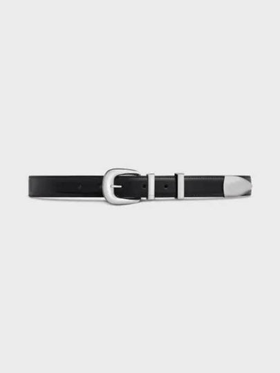 Women's Medium Western Leather Belt Black - CELINE - BALAAN 2