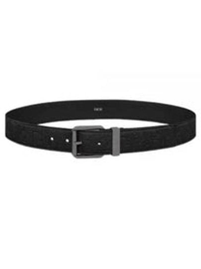 Oblique Embossed Gravity Leather Belt Black - DIOR - BALAAN 2