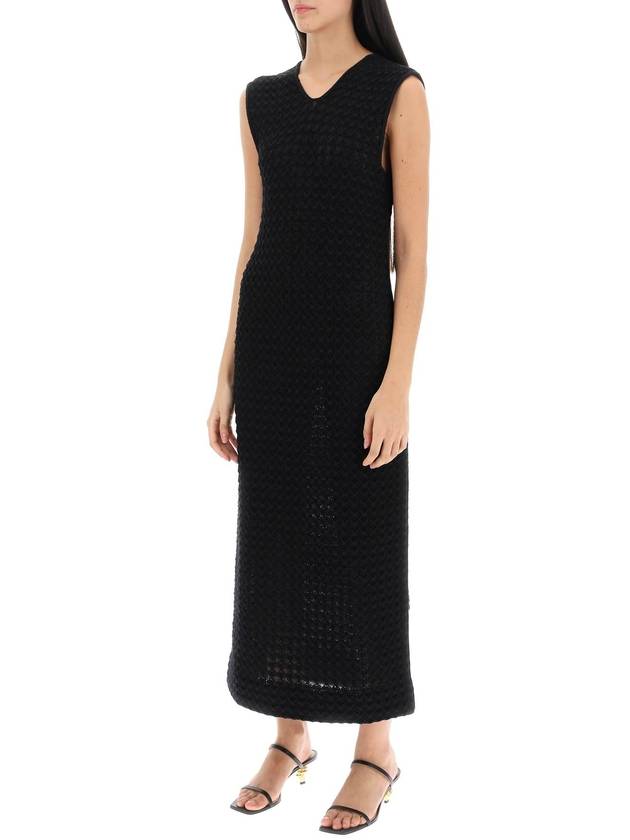 24 ss midi dress in OPENWORK knit J02CT0307 J15396 001 B0230978349 - JIL SANDER - BALAAN 5