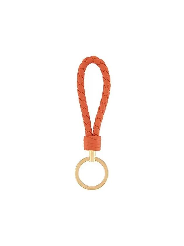 Intrecciato Leather Key Holder Orange - BOTTEGA VENETA - BALAAN 2