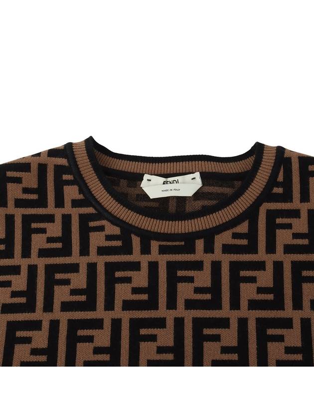 FZY702 FF logo all over fabric short sleeved knit sweater size 42 34127Y 6 - FENDI - BALAAN 3