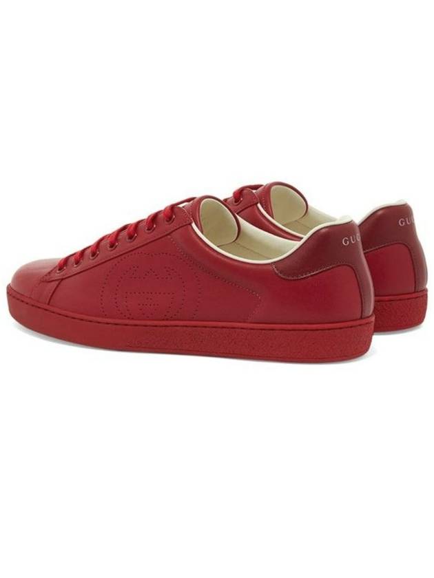 Ace Interlocking G Low Top Sneakers Hibiscus Red - GUCCI - BALAAN 6