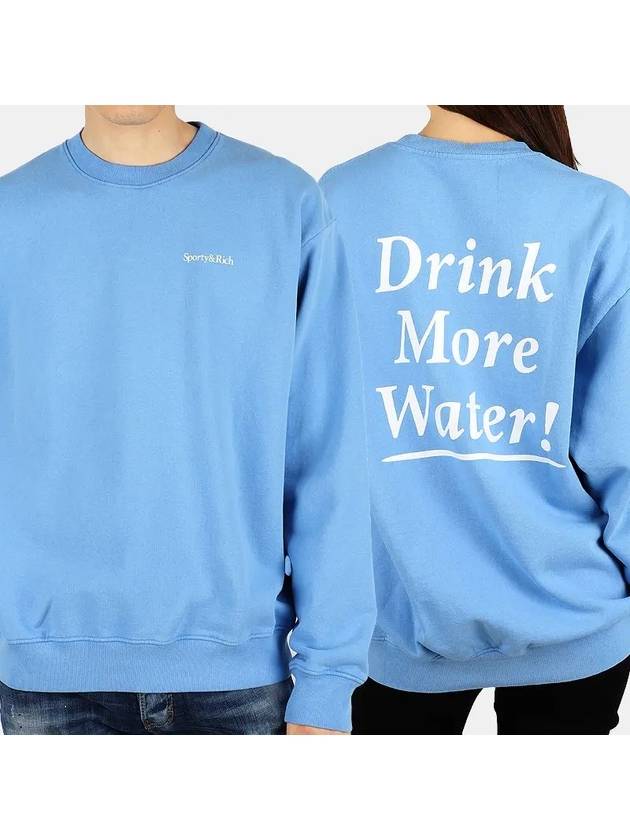 Drink More Water Sweatshirt Blue DRINK MORE WATER CREWNECK - SPORTY & RICH - BALAAN 2