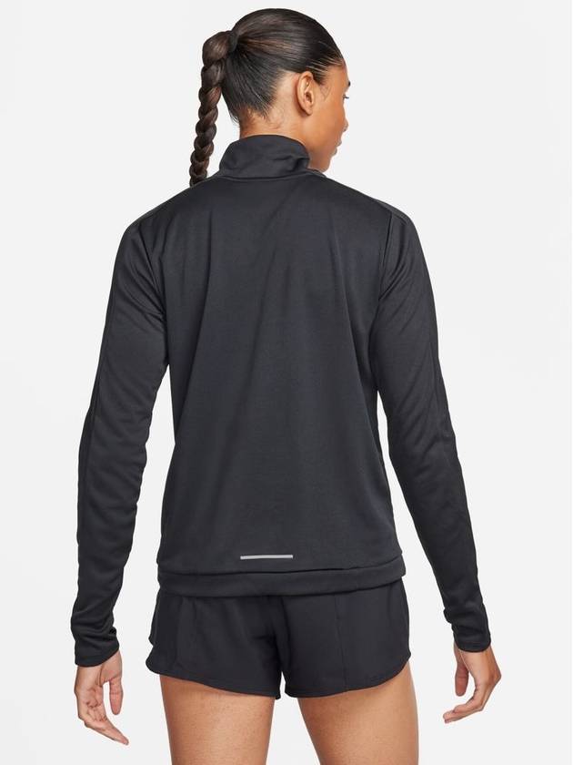 Dri-Fit Swoosh Quarter Zip Up Long Sleeves T Shirt Black - NIKE - BALAAN 4