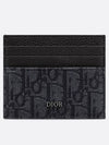 Oblique Jacquard Grain Leather Card Wallet Black - DIOR - BALAAN 2