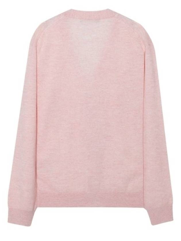 Keve Face Wool V-neck Cardigan Faded Pink Melange - ACNE STUDIOS - BALAAN 3