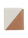 Women's Jamie Fold Monogram Bicolor Half Wallet Beige - SAINT LAURENT - BALAAN 3