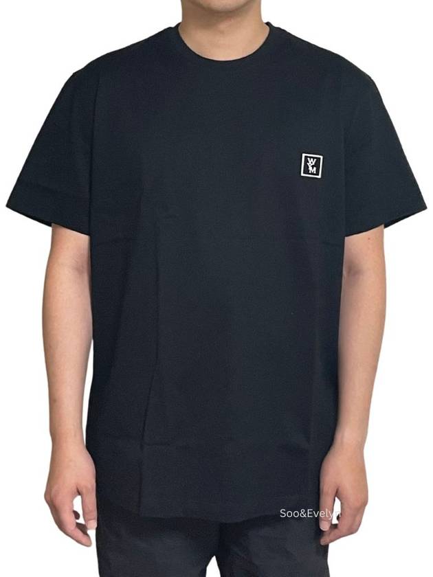 Logo Patch Short Sleeve TShirt Round Neck Men's Overfit Short Sleeve TShirt Black White - WOOYOUNGMI - BALAAN 3