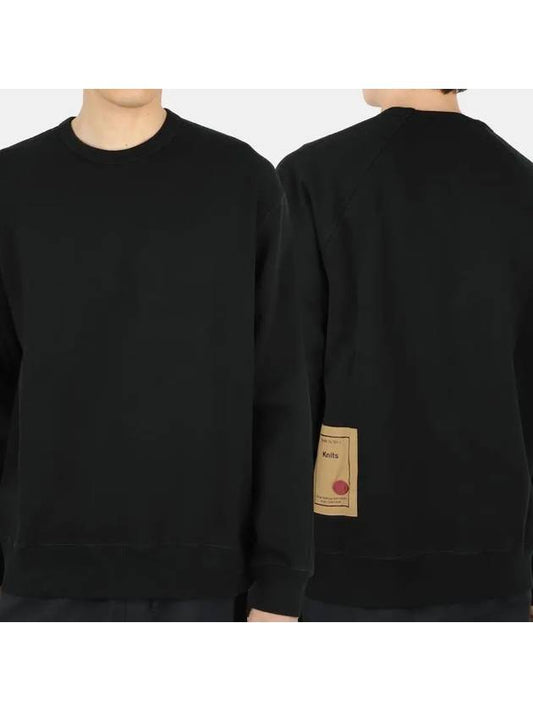 Men's Logo Patch Cotton Sweatshirt Black - TEN C - BALAAN 2