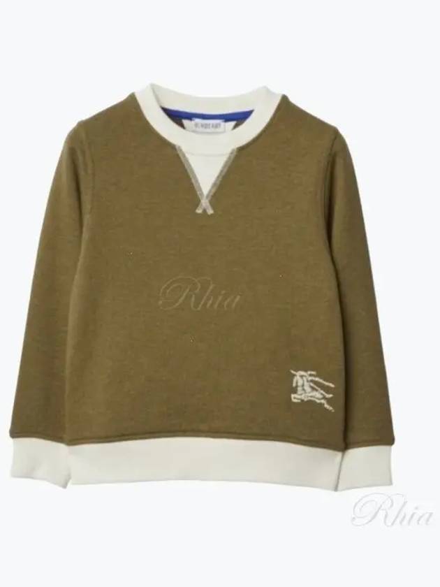 Kids Embroidered Logo Sweatshirt Khaki - BURBERRY - BALAAN 2