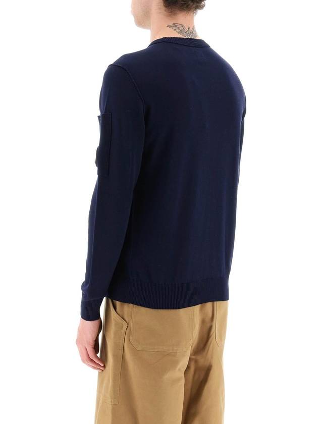 Filoscozia Lens Crew Neck Knit Top Blue - CP COMPANY - BALAAN 4