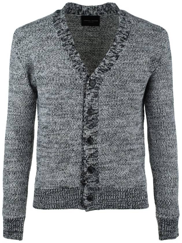 Roberto Collina Black And Gray Cardigan With Mélange Effect - ROBERTO COLLINA - BALAAN 1