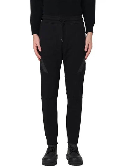 Diagonal Raised Fleece Cargo Track Pants Black - CP COMPANY - BALAAN 2