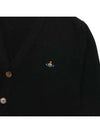 Logo Embroided Button Wool Cardigan Black - VIVIENNE WESTWOOD - BALAAN 5