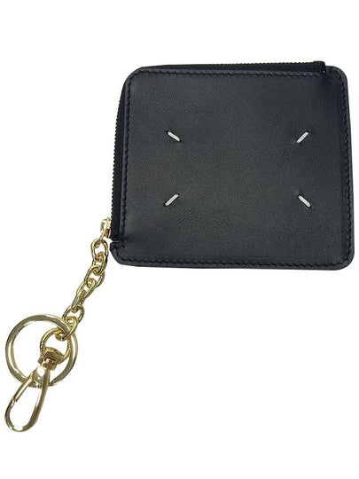 Stitch Half Zipper Card Wallet Black - MAISON MARGIELA - BALAAN 2