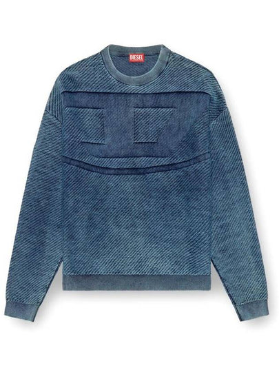 K Klevery Denim Effect Organic Cotton Sweatshirt Blue - DIESEL - BALAAN 2