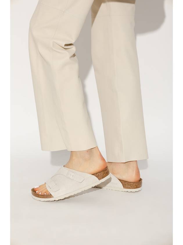 Zurich Suede Leather Slippers Antique White - BIRKENSTOCK - BALAAN 3