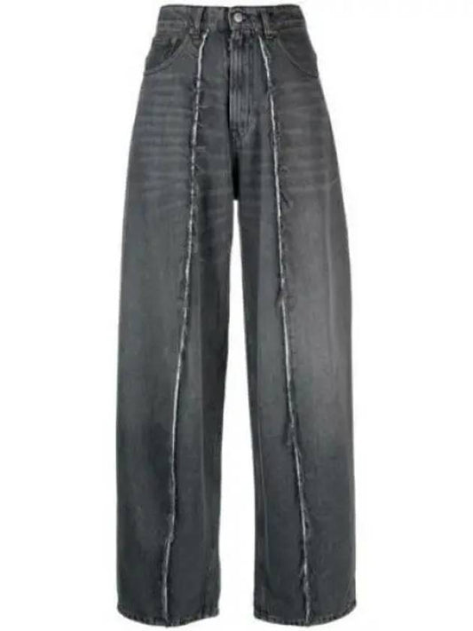 Gamba Ampia Striped Denim Cotton Wide Jean Grey - MAISON MARGIELA - BALAAN 2