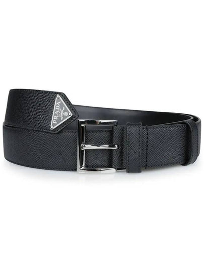 Saffiano Leather Belt Black - PRADA - BALAAN 2