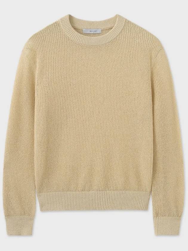Cotton net loose fit knit pale yellow - NOIRER FOR WOMEN - BALAAN 8