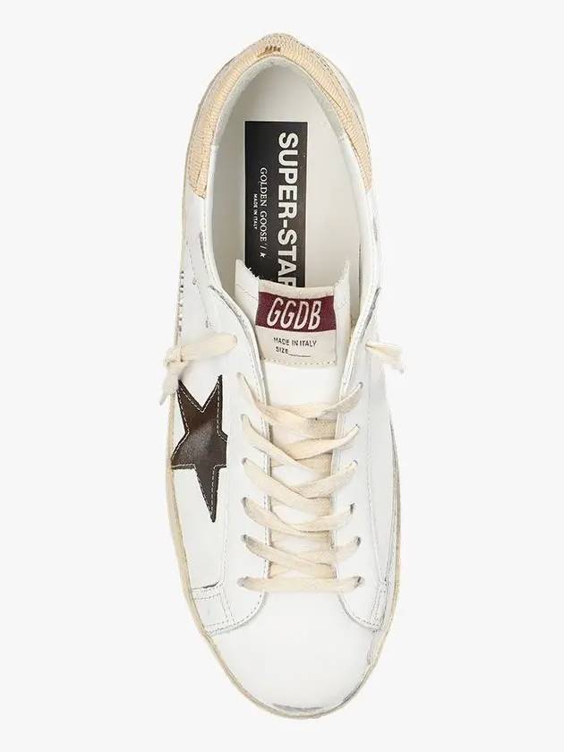 Superstar Brown Tab Classic Leather Low Top Sneakers White - GOLDEN GOOSE - BALAAN 3