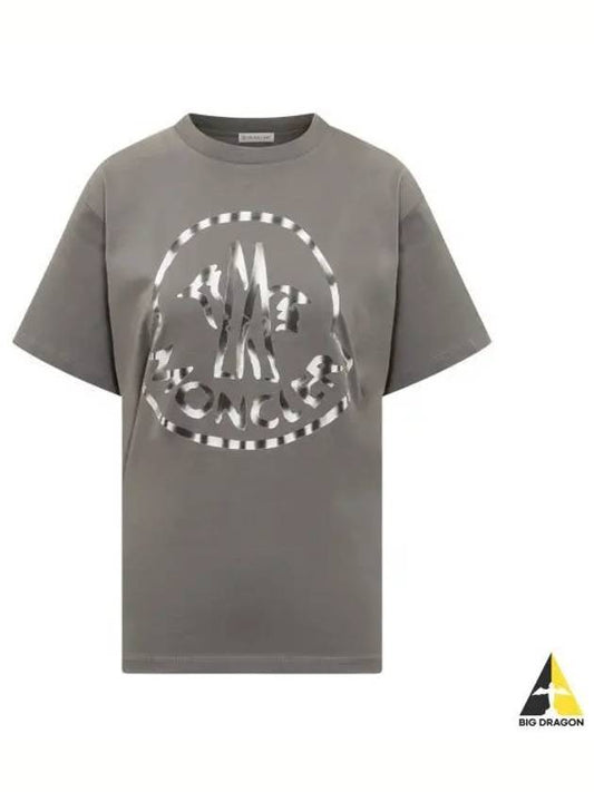 8C00018 899WS 939 Hologram Logo Print Short Sleeve T Shirt - MONCLER - BALAAN 1