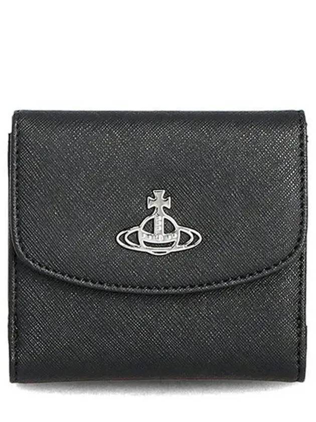 Logo Vegan Leather Half Wallet Black - VIVIENNE WESTWOOD - BALAAN 2