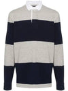 Striped Classic Fit Long Sleeve Polo Shirt Grey Navy - POLO RALPH LAUREN - BALAAN 2