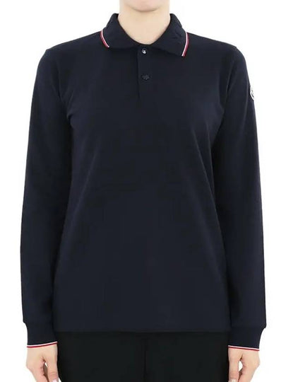 Kids Collar Three Stripes Wappen Patch PK Long Sleeve Navy 8B00001 8496W 778 12 14A Adults can wear - MONCLER - BALAAN 2