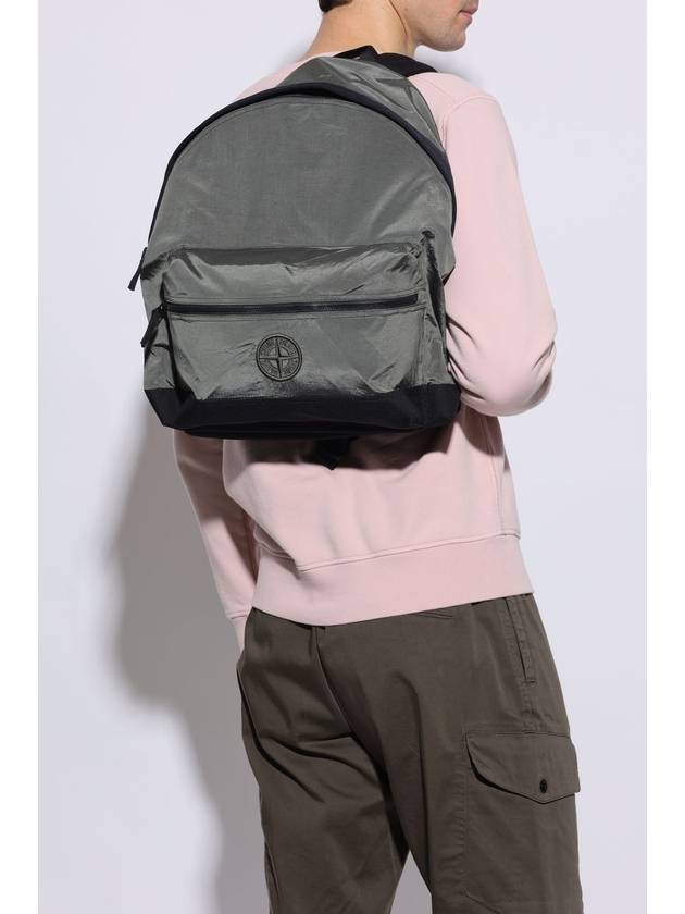 Stone Island Backpack With Logo, Men's, Green - STONE ISLAND - BALAAN 2