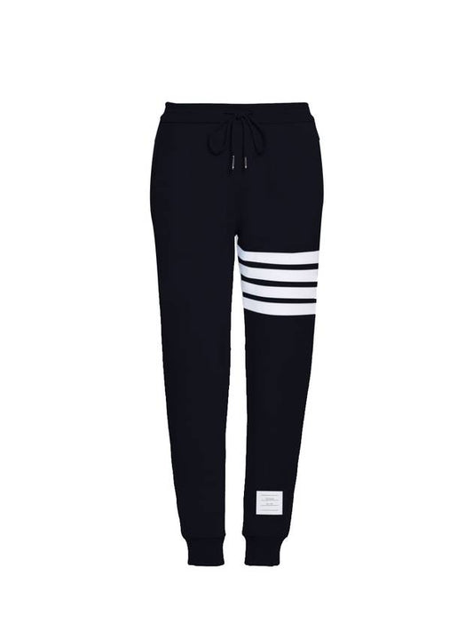 Women's Engineer 4 Bar Cotton Loopback Knit Track Pants Navy - THOM BROWNE - BALAAN 1