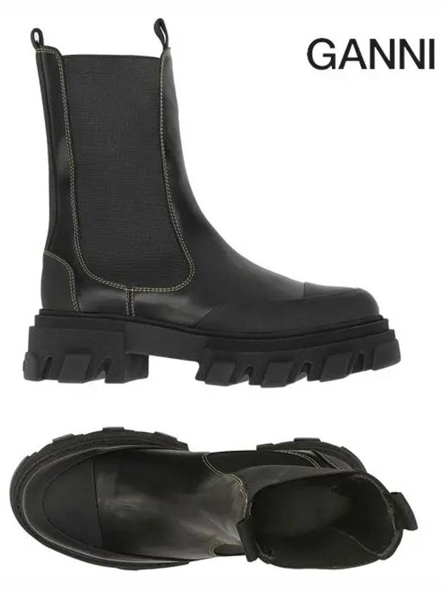 Stitch Line Chelsea Boots Black - GANNI - BALAAN 8