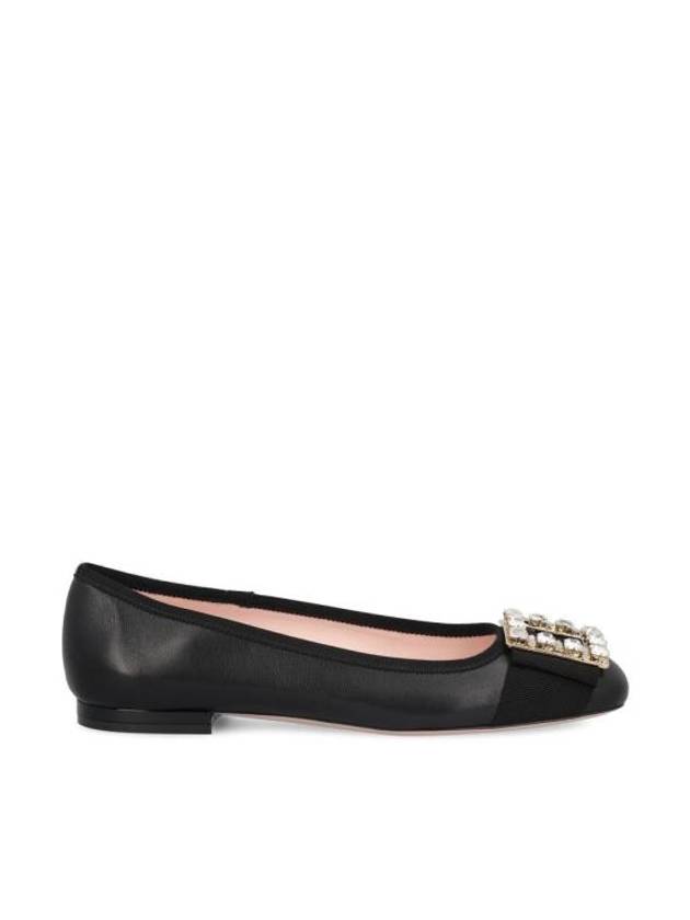 Très Vivier Crystal Buckle Flat Black - ROGER VIVIER - BALAAN 1